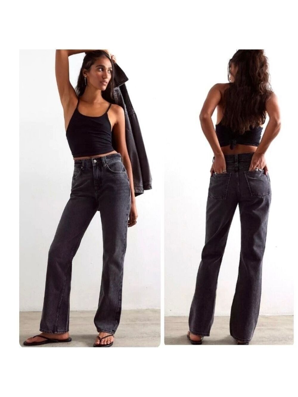 NWT Free People We The Free Xena High Rise Slim Straight Dark Knight Sz 31 NEW